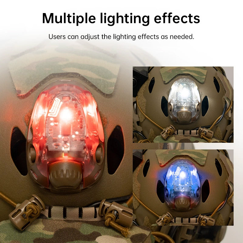 Hunting Airsoft Fishing Tactical Helmet Light - Red/Green/Blue/White/IR LED Strobe Signal Headlamp