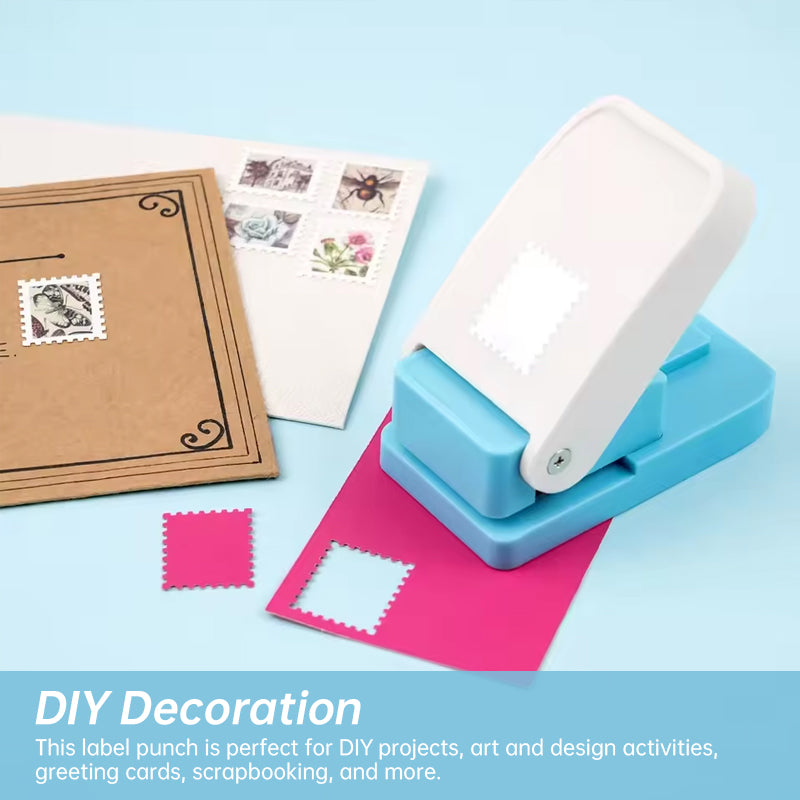 1x0.8-inch rectangular stamp punch, lever-action, handcrafted for paper crafts/scrapbooks, multi-material punching tool