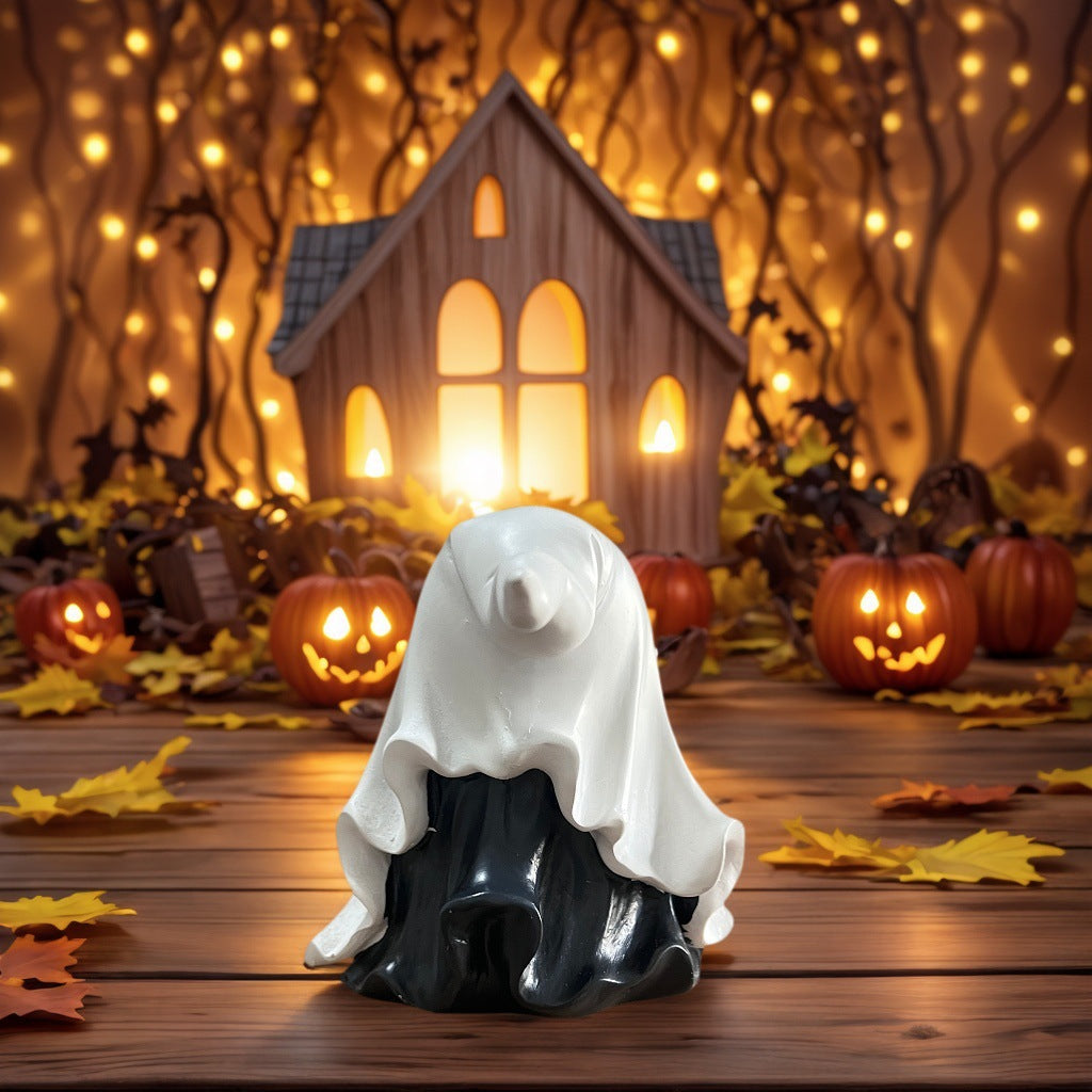 Halloween Ghost Pumpkin Resin Decoration Creative Design Halloween Desk Ornament