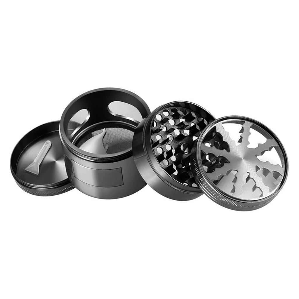 Hot Sale Zinc Alloy 60MM Diameter Four-Layer Manual Herb Grinder with Open Window