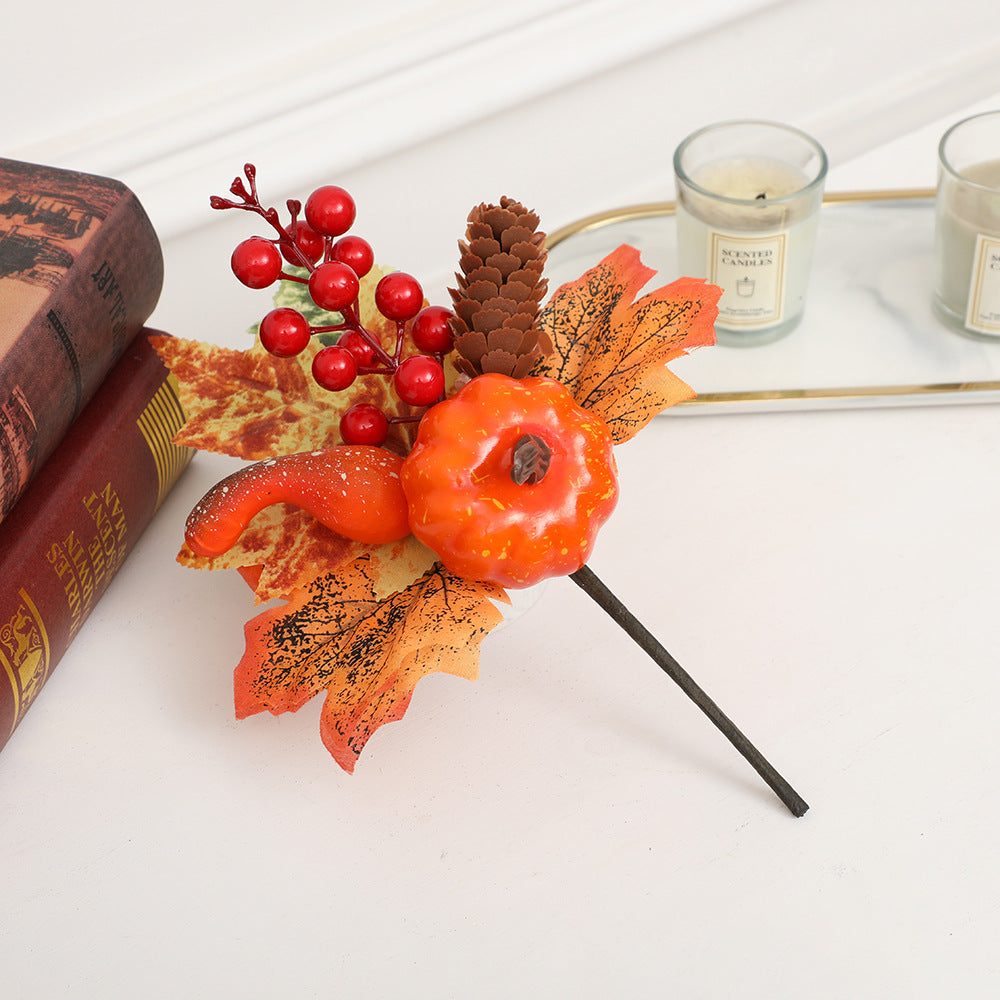 Halloween Decoration Plugin Wreath Artificial Maple Leaves Pumpkin Props  Halloween Pumpkin Scene Decoration