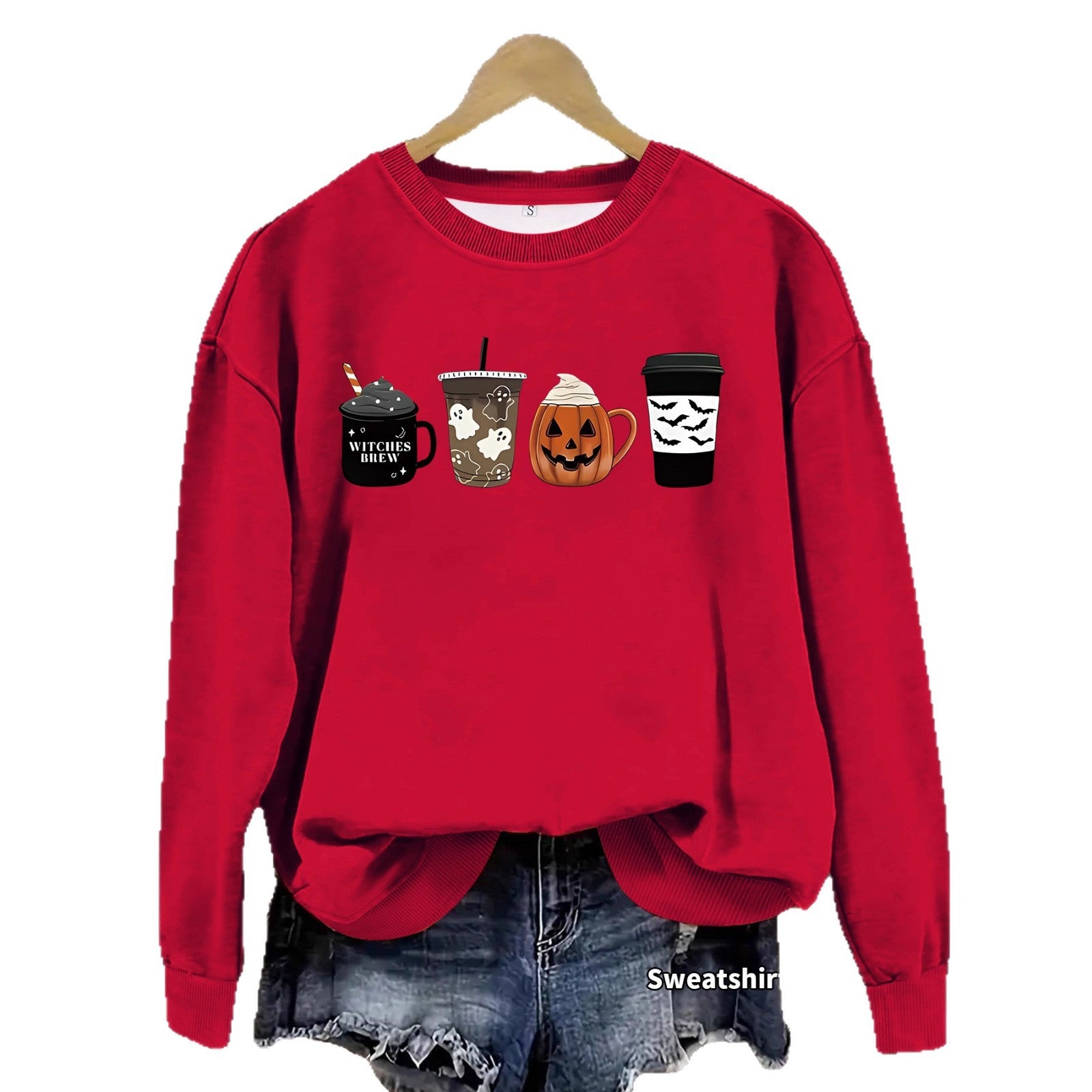 Round neck hoodie for women Halloween