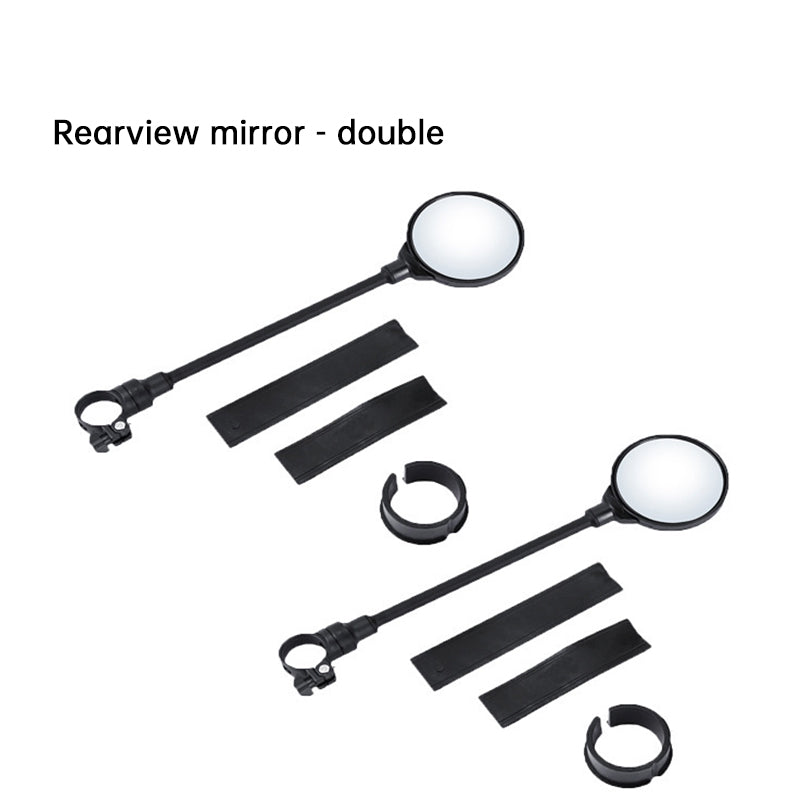 Bike Mirror, Adjustable Handlebar Rear View Mirror for Mountain Road Bicycle - 2 Pack (Black)