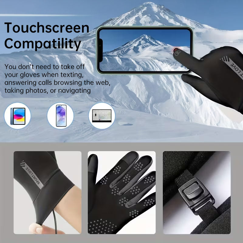 USB Rechargeable Heated Gloves with Adjustable Temperature, Anti-Slip & Touchscreen for Winter Sports
