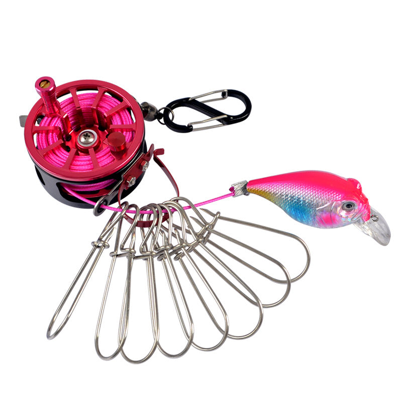 Stainless Steel Fishing Clip with Floats, 8 Clips Live Bait Hook Holder for Reel, Portable Fishing Tackle Tool