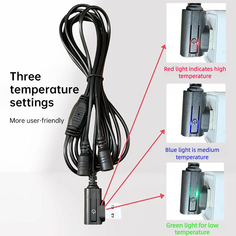 USB Rechargeable Heated Gloves with Adjustable Temperature, Anti-Slip & Touchscreen for Winter Sports