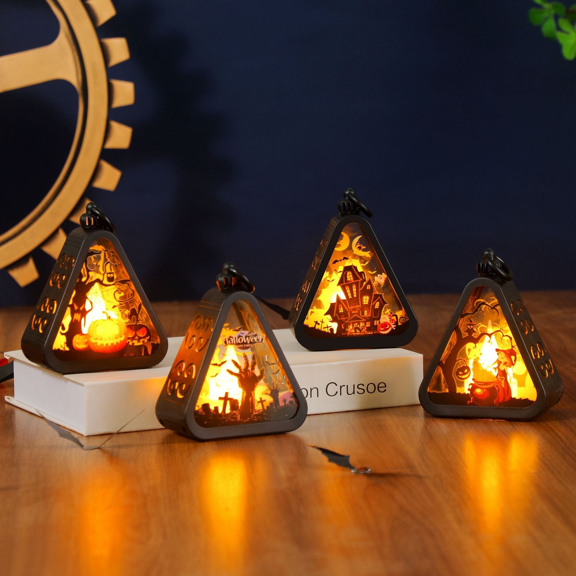 Halloween Decoration Handheld Pumpkin Lantern Ornament Halloween Small Gift Halloween Scene Decoration Prop