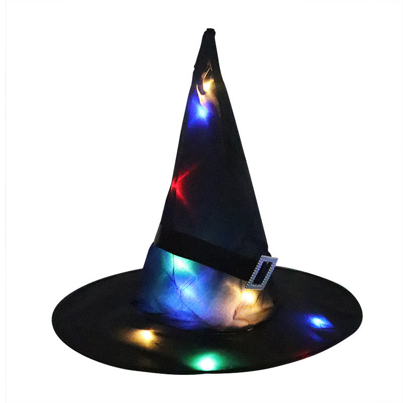 Halloween Hat Halloween Party Decoration Props LED Light Witch Hat Wizard Witch Hat Wizard Hat