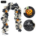 Faux Halloween Vine with Ghost Face Pumpkin and Maple Leaves Decorative Vine for Home Halloween Decoration