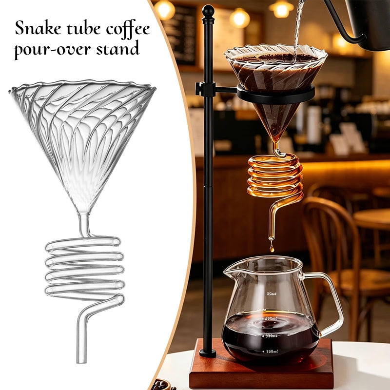 Spiral Cooling Pour-Over Coffee Filter Holder, Ins-Style Americano Dripper Stand with Spiral Chilling Design