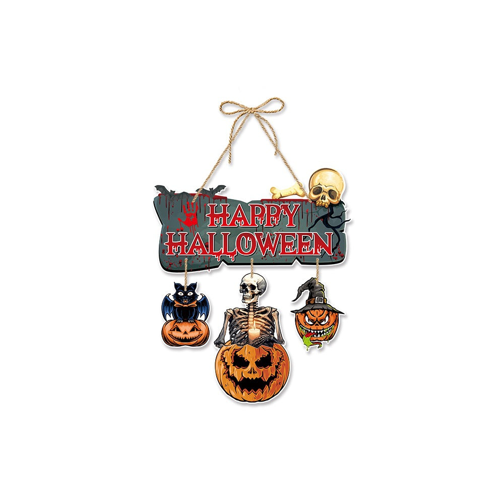 Halloween Party Decoration Door Hanging, Home Atmosphere Decoration Pumpkin Ornament Halloween Door Hanging Banner