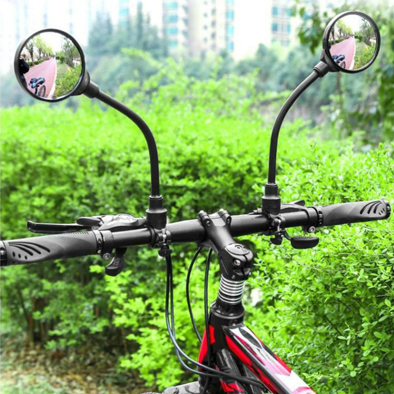 Bike Mirror, Adjustable Handlebar Rear View Mirror for Mountain Road Bicycle - 2 Pack (Black)