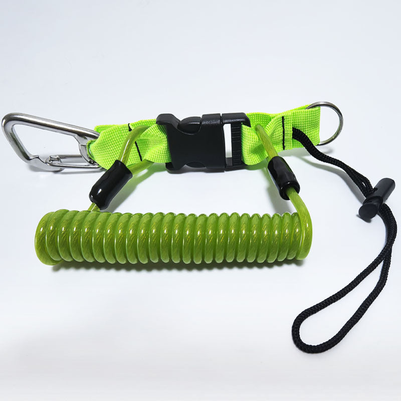 Dive Camera Lanyard, Stainless Steel Spring Cord for GoPro Action Cameras, Flashlight Safety Tether