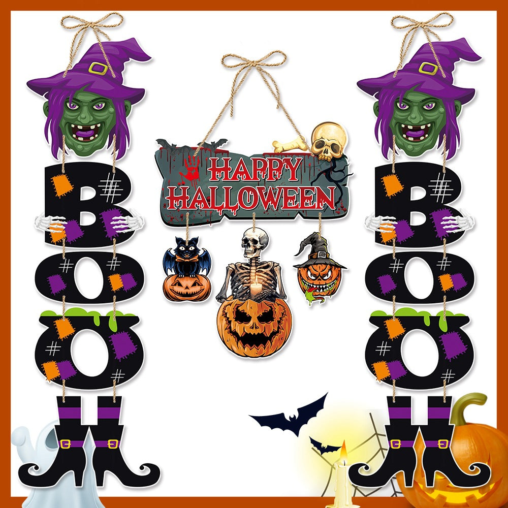 Halloween Party Decoration Door Hanging, Home Atmosphere Decoration Pumpkin Ornament Halloween Door Hanging Banner