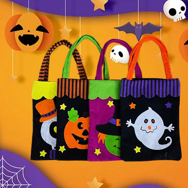 Halloween Non-Woven Handheld Bag Candy Bag Halloween Pumpkin Bag Decoration Prop Gift Bag Halloween Gift