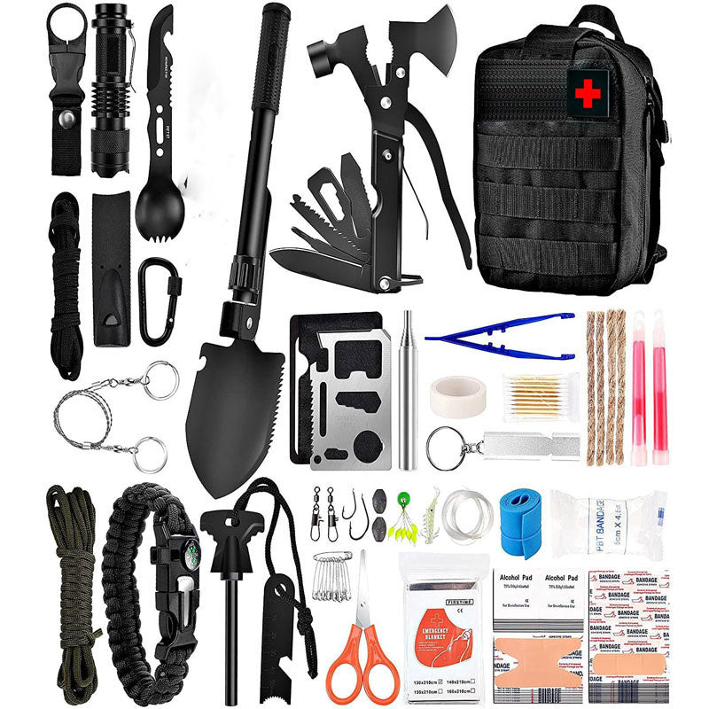 Multi-functional Outdoor First Aid Kit, Emergency Survival Gear with Trauma Bag for Camping, Hiking, Hunting Adventures