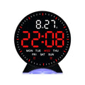 LED alarm clock with custom jump-second display, ambient light, auto-dimming USB desk clock.