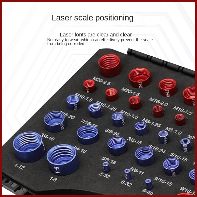 Extrusion Nut Bolt Thread Gauge Set, 44-Piece Metric and Imperial Thread Checker for Aluminum Profile Processing