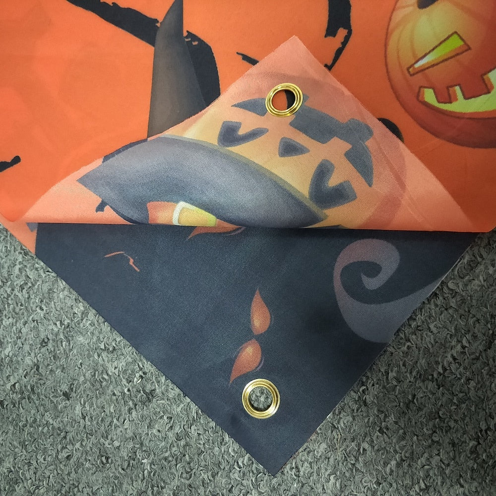 250x48cm Latest Happy Halloween Bloody Bat Pumpkin Ghost Print Party Backdrop Hanging Banner Halloween Decor