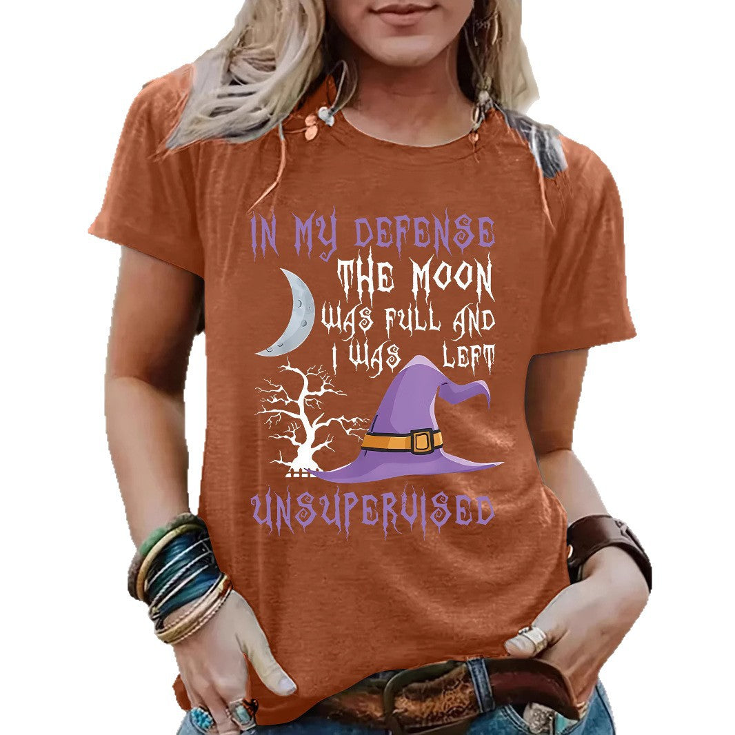 Short sleeved Halloween witch pattern