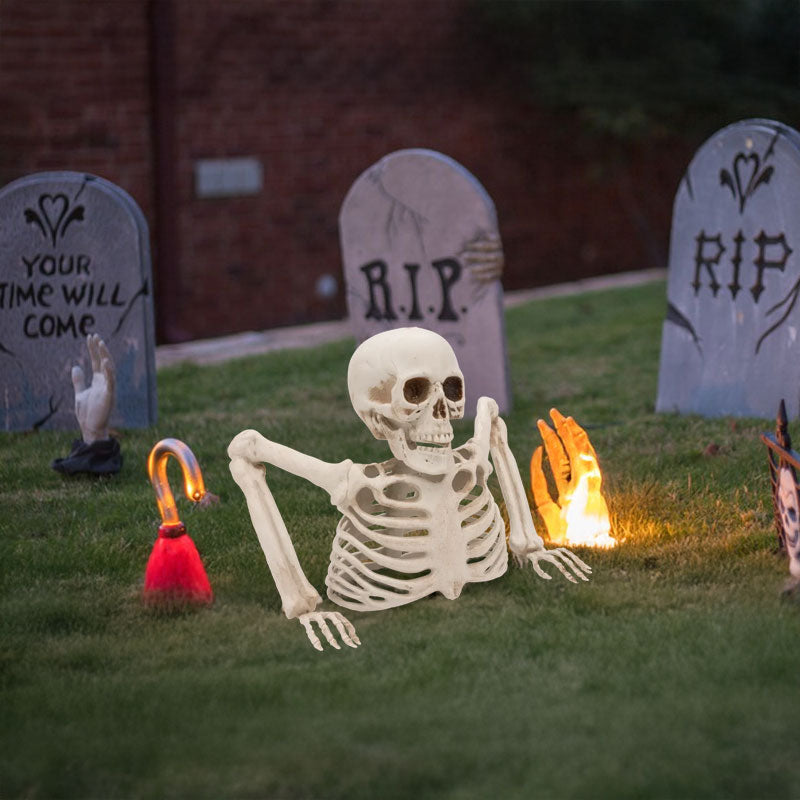Halloween glowing skull decor for outdoor yard, spooky props for vacation home.