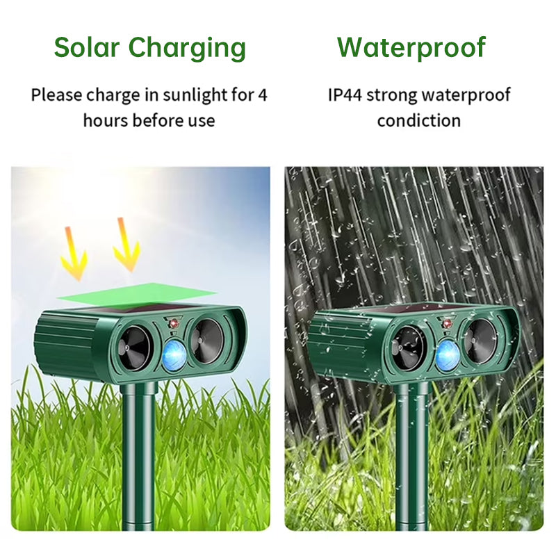2025 Solar Animal Repeller - Rechargeable Infrared Repellent for Cats, Dogs, Gardens & Patios, I8W9