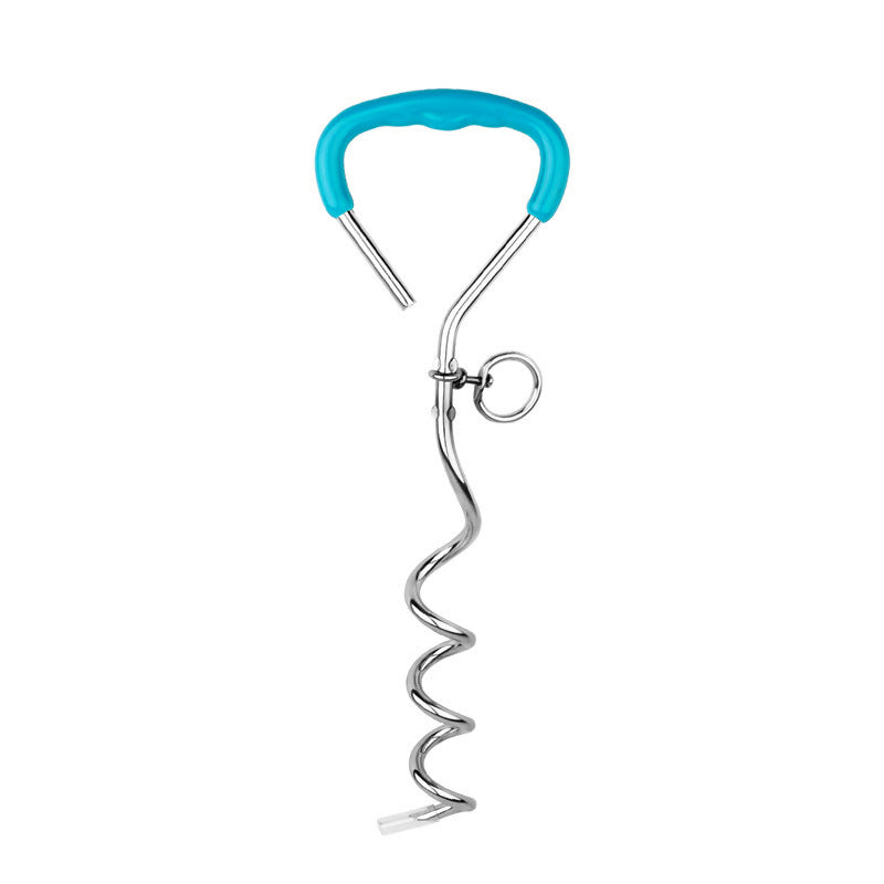 Outdoor Pet Supplies Dog Stake Chrome Plated Spiral Ground Anchor Dog Tether Factory Direct Stock