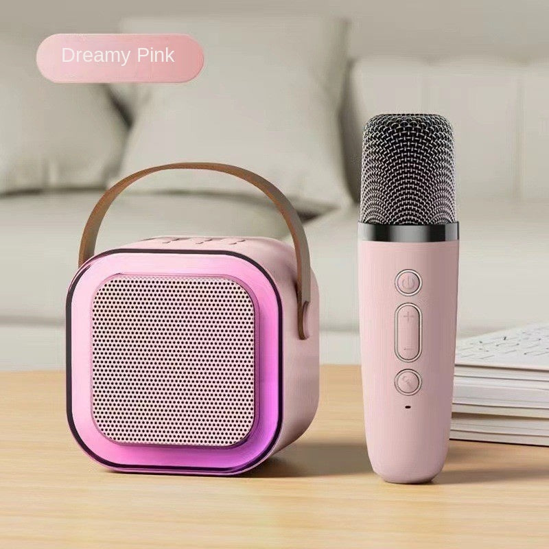 Wireless Bluetooth Microphone Speaker with Karaoke Function, Portable All-in-One Home KTV Set