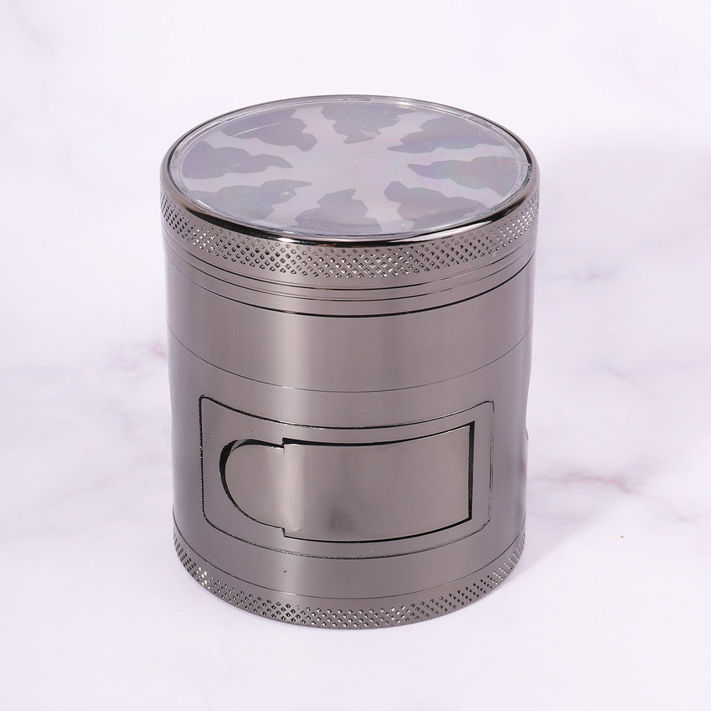 Hot Sale Zinc Alloy 60MM Diameter Four-Layer Manual Herb Grinder with Open Window