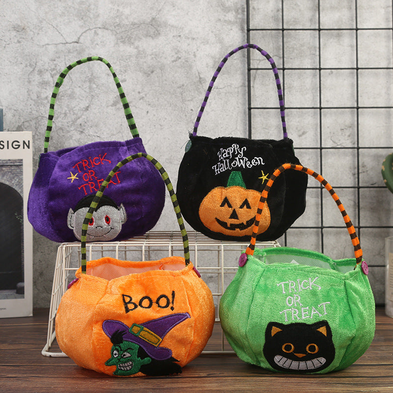 Halloween Candy Bag Decoration Kindergarten Children's Gift Bag Halloween Pumpkin Bag Scene Decoration Prop