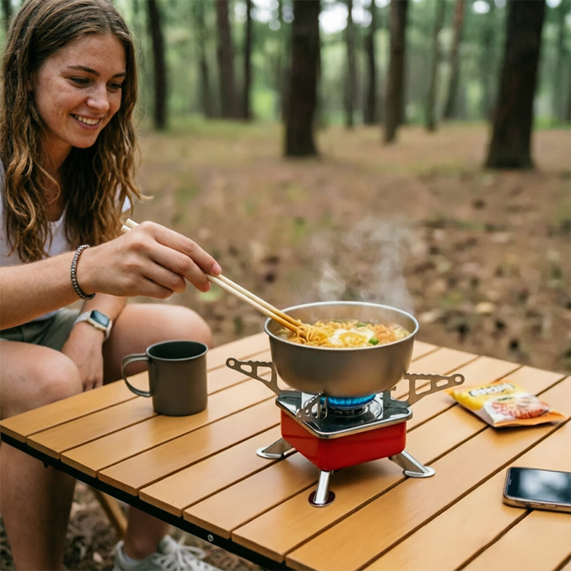 Ultra-Light Foldable Outdoor Gas Stove, Compact Backpacking Burner for Camping, Hiking, Fishing, Trekking & Picnic