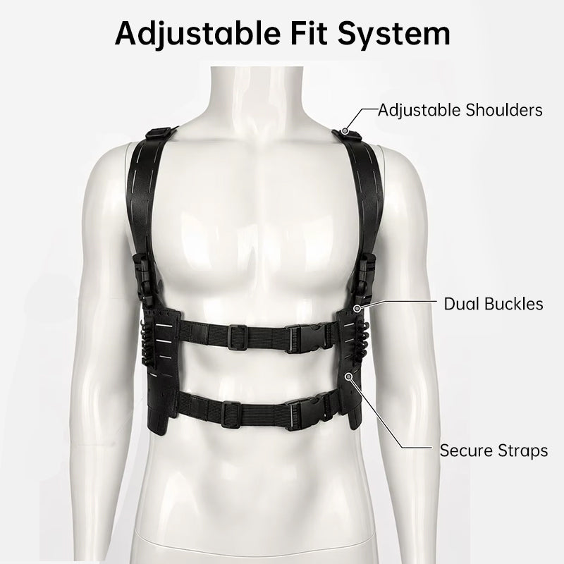 Tactical Shoulder Harness for Airsoft & Cosplay, Leon Kennedy Style Utility Chest Rig for Resident Evil Fans