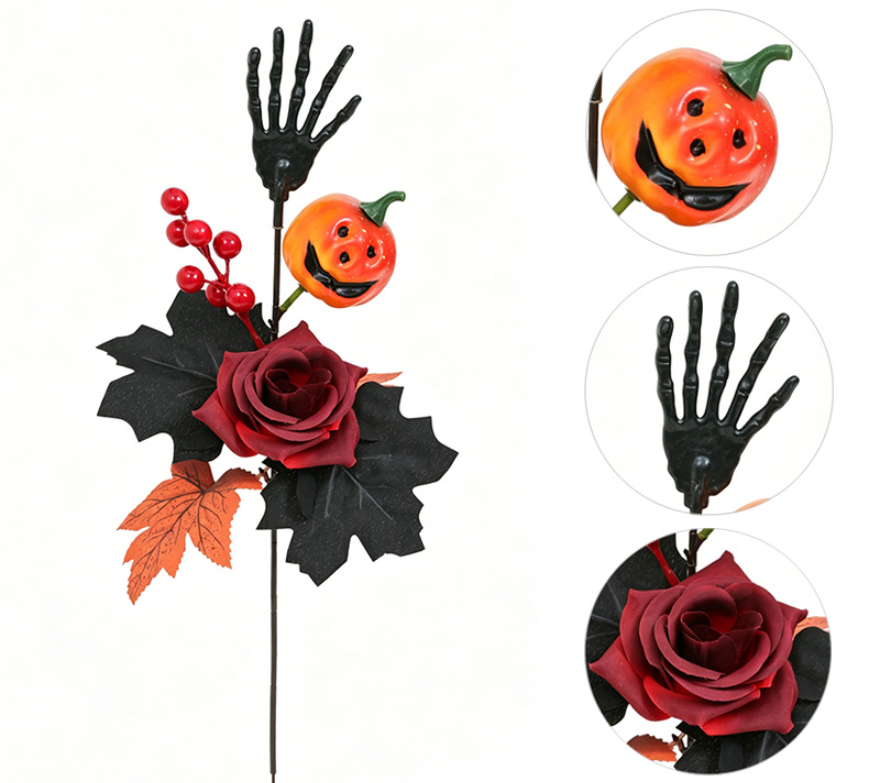Halloween Decorations Black Horror Pumpkin Branch Bouquet Halloween Home Party Decoration