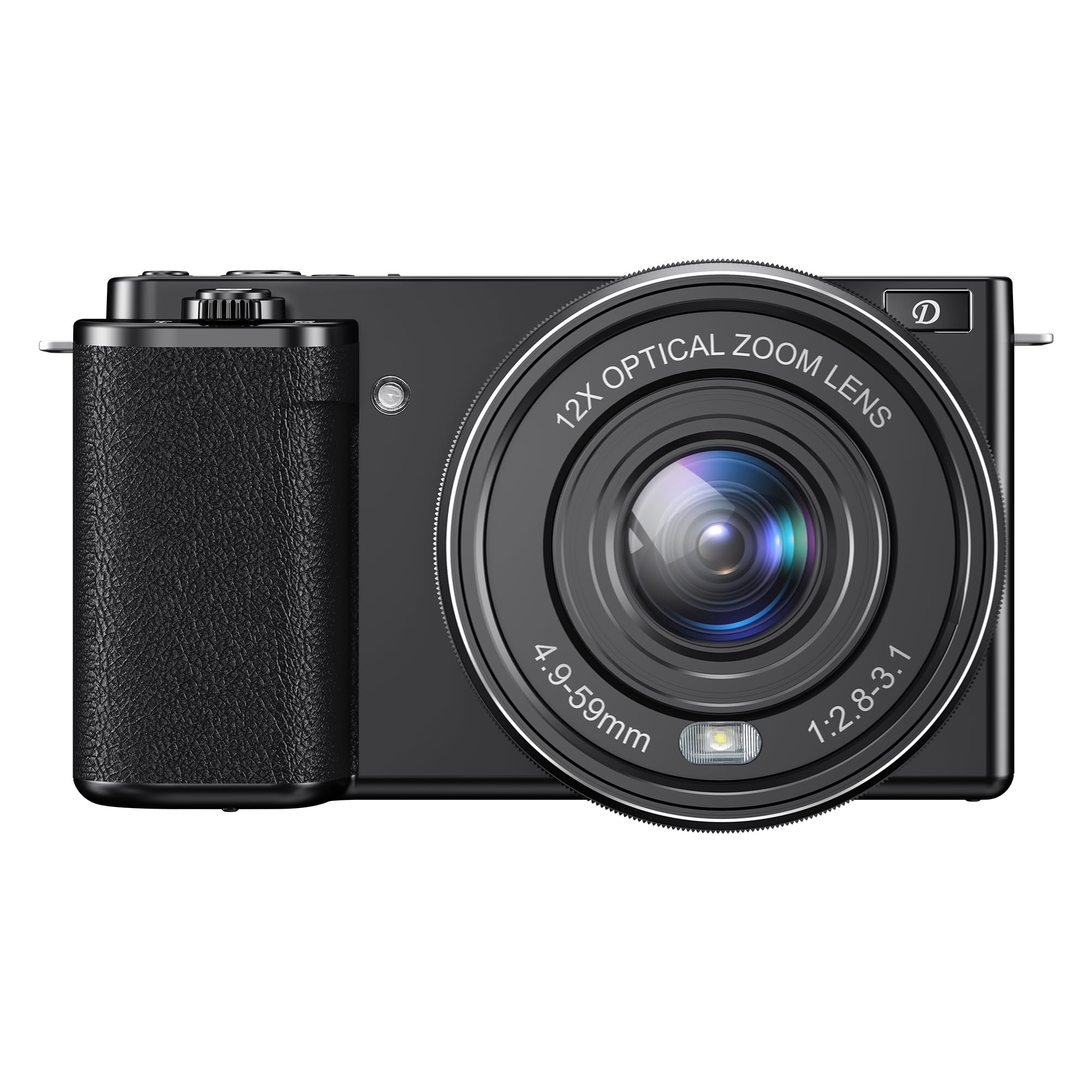 Cameras for Photography4K 64MP Digital Camera12X Optical Vlogging Camera for YouTubeOne Button Point and Shoot Digital CameraAuto-Focus Video CameraTravel Camera with 64G TF Cards for Beginners