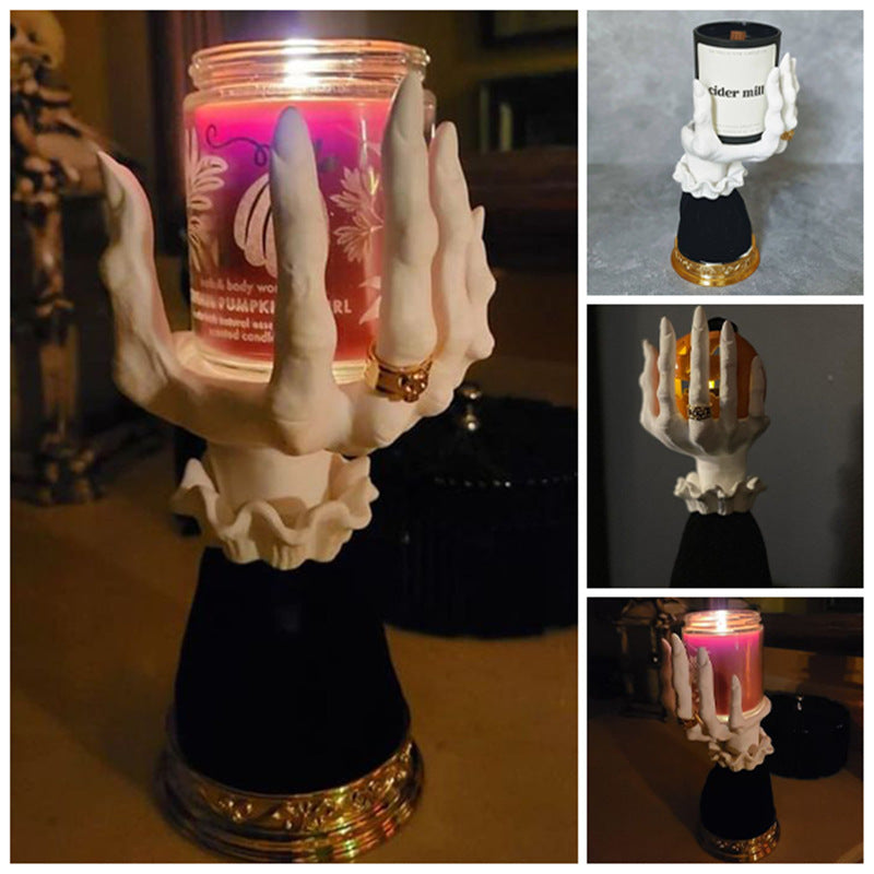 Halloween Palm Tray Candle Holder Halloween Witch Palm Candle Holder Decoration Home Decor