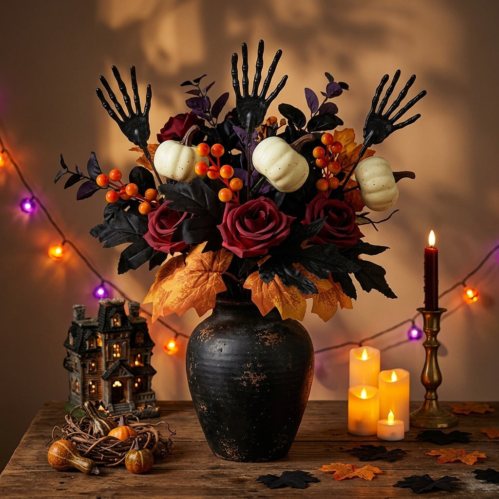 Halloween Decorations Black Horror Pumpkin Branch Bouquet Halloween Home Party Decoration