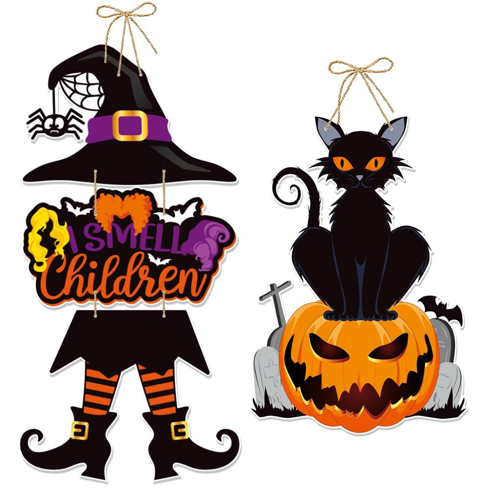 Halloween Door Hanging Decoration Pumpkin Bat Ornament for Halloween Party Decor