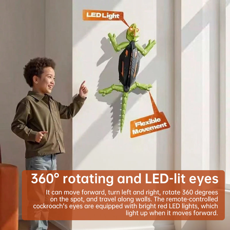 Remote Control Climbing Gecko Robot, Climbs Glass & Smooth Walls, Realistic Animated Toy for Christmas Gifts