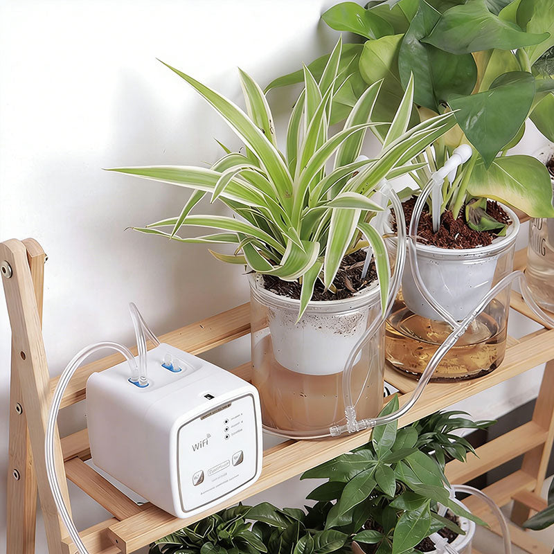 Automatic WiFi Smart Irrigation System, Dual Pump Timer & APP Control, for Garden Drip/Indoor Potted Plant Watering
