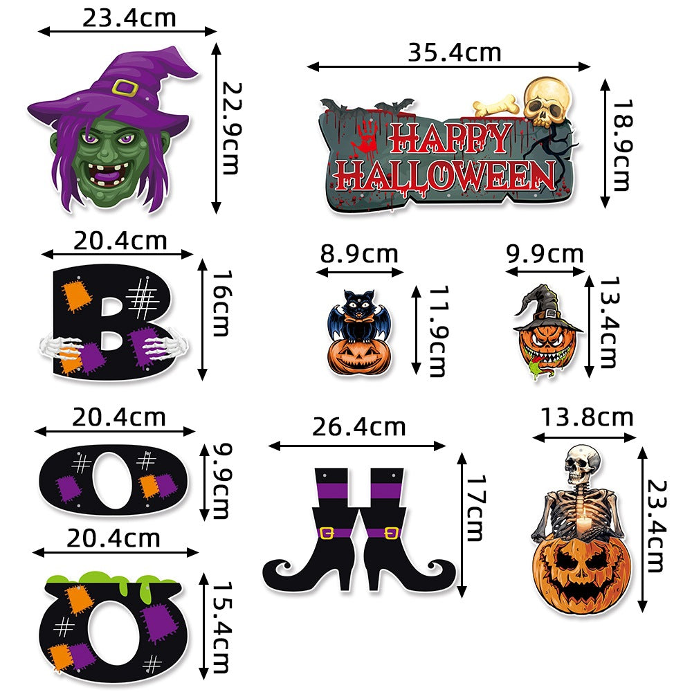 Halloween Party Decoration Door Hanging, Home Atmosphere Decoration Pumpkin Ornament Halloween Door Hanging Banner