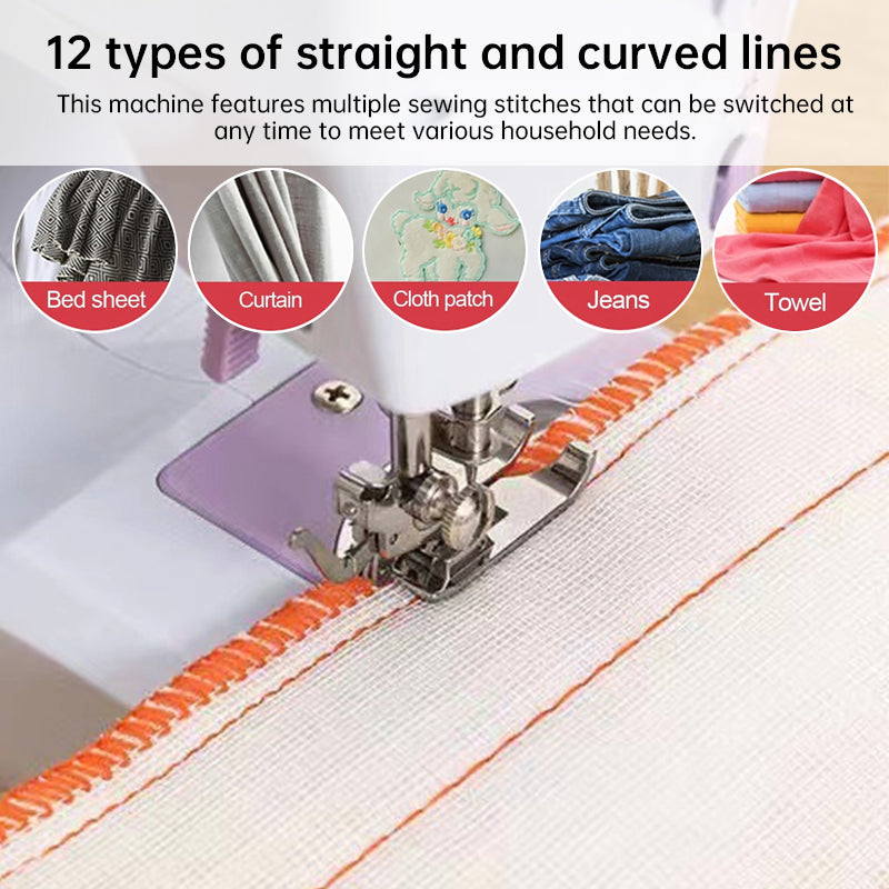 2025 Portable Electric Sewing Machine for Home Use, Adjustable Speed & Backstitch, Ideal for Beginners and Quick Fixes