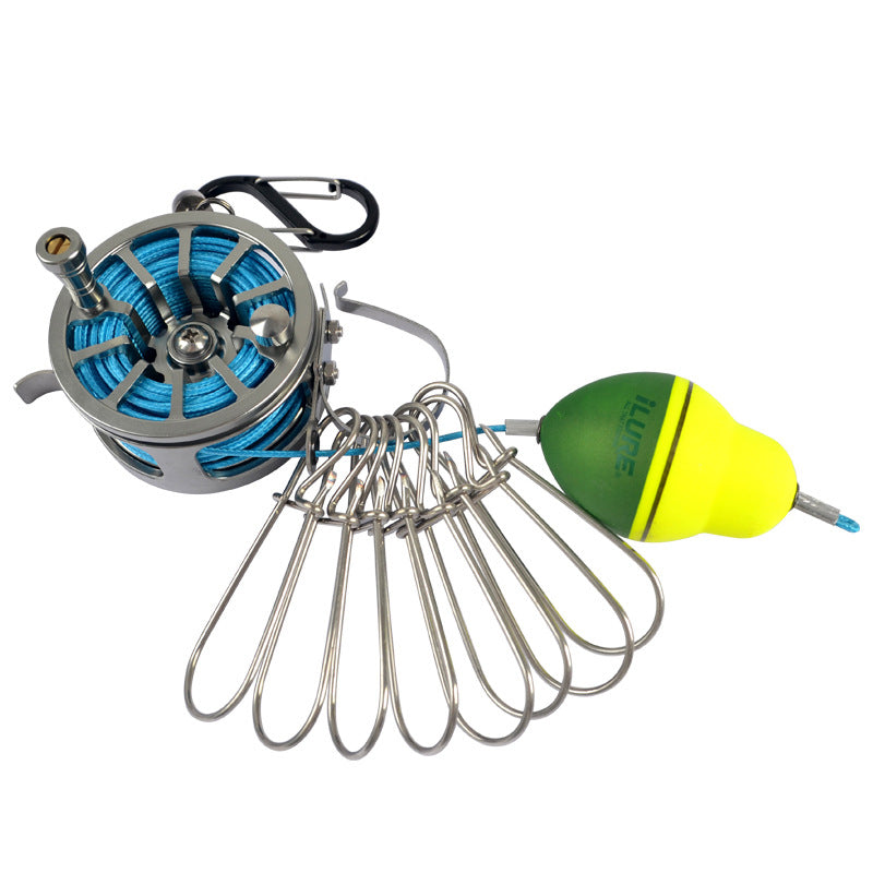 Stainless Steel Fishing Clip with Floats, 8 Clips Live Bait Hook Holder for Reel, Portable Fishing Tackle Tool