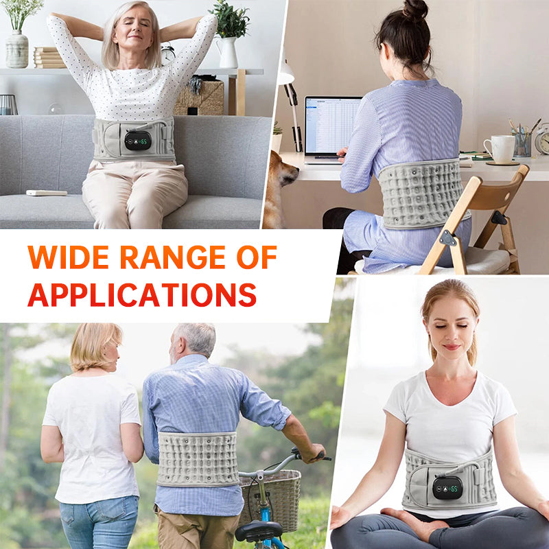 Electric Heating & Massage Waist Belt, Inflatable Airbag Lumbar Support for Back Pain and Posture Correction