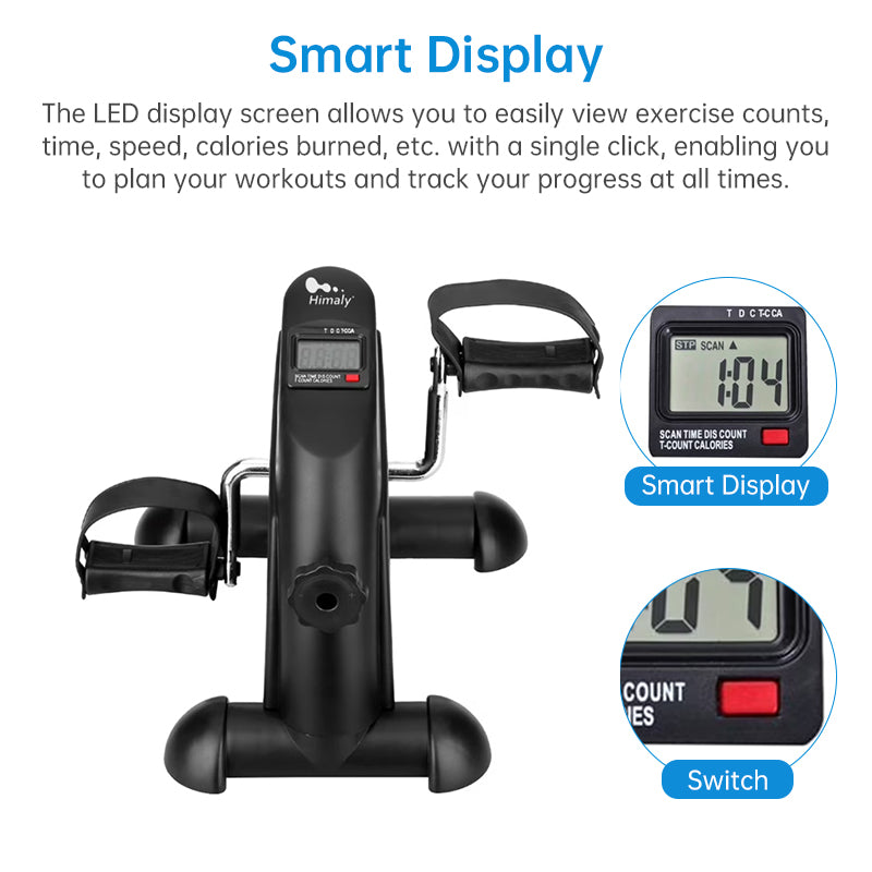 Space Saving Home Cycling Bike with LCD Monitor, Adjustable Resistance, Arm & Leg Workouts, Black/Silver