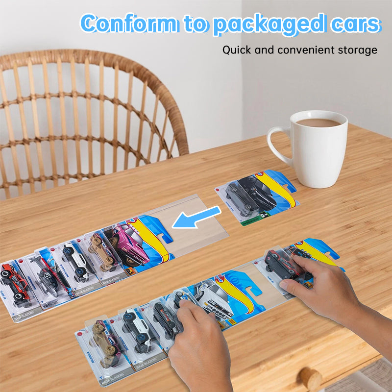 10-Pack Wall-Mounted Die-Cast Car Display Case with Space-Saving Storage, Clear Bubble Compartments & Toy Organizer Rack