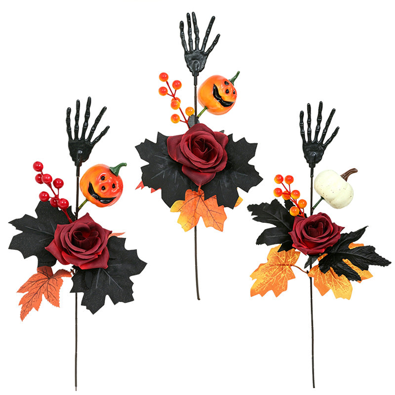 Halloween Decorations Black Horror Pumpkin Branch Bouquet Halloween Home Party Decoration