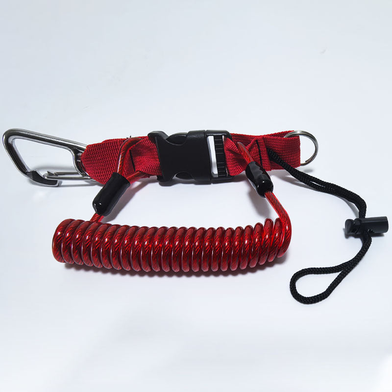 Dive Camera Lanyard, Stainless Steel Spring Cord for GoPro Action Cameras, Flashlight Safety Tether