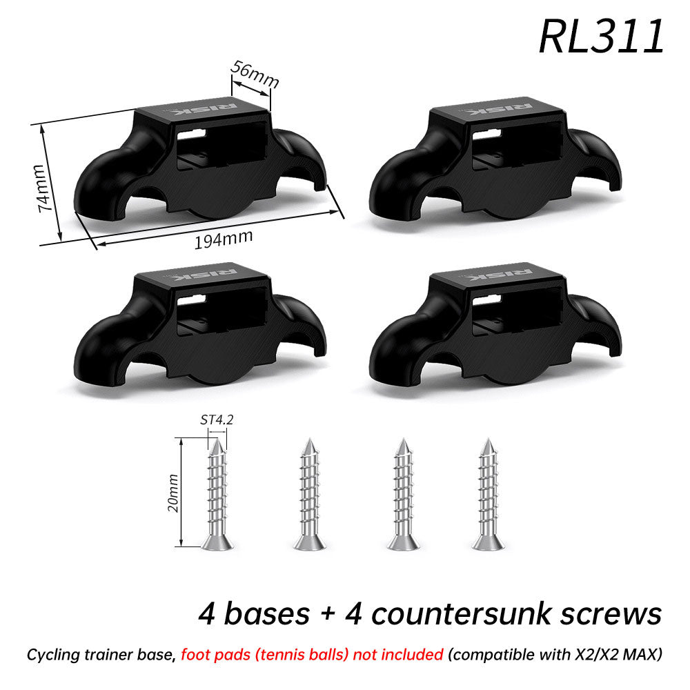 RISK Cycling Bike Damping Pads, Smart Trainer Support Base, Tennis Ball Feet for X2 / X2 MAX / XX PRO.