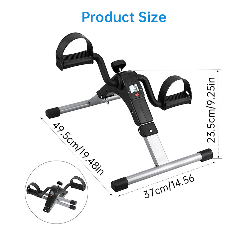Space Saving Home Cycling Bike with LCD Monitor, Adjustable Resistance, Arm & Leg Workouts, Black/Silver