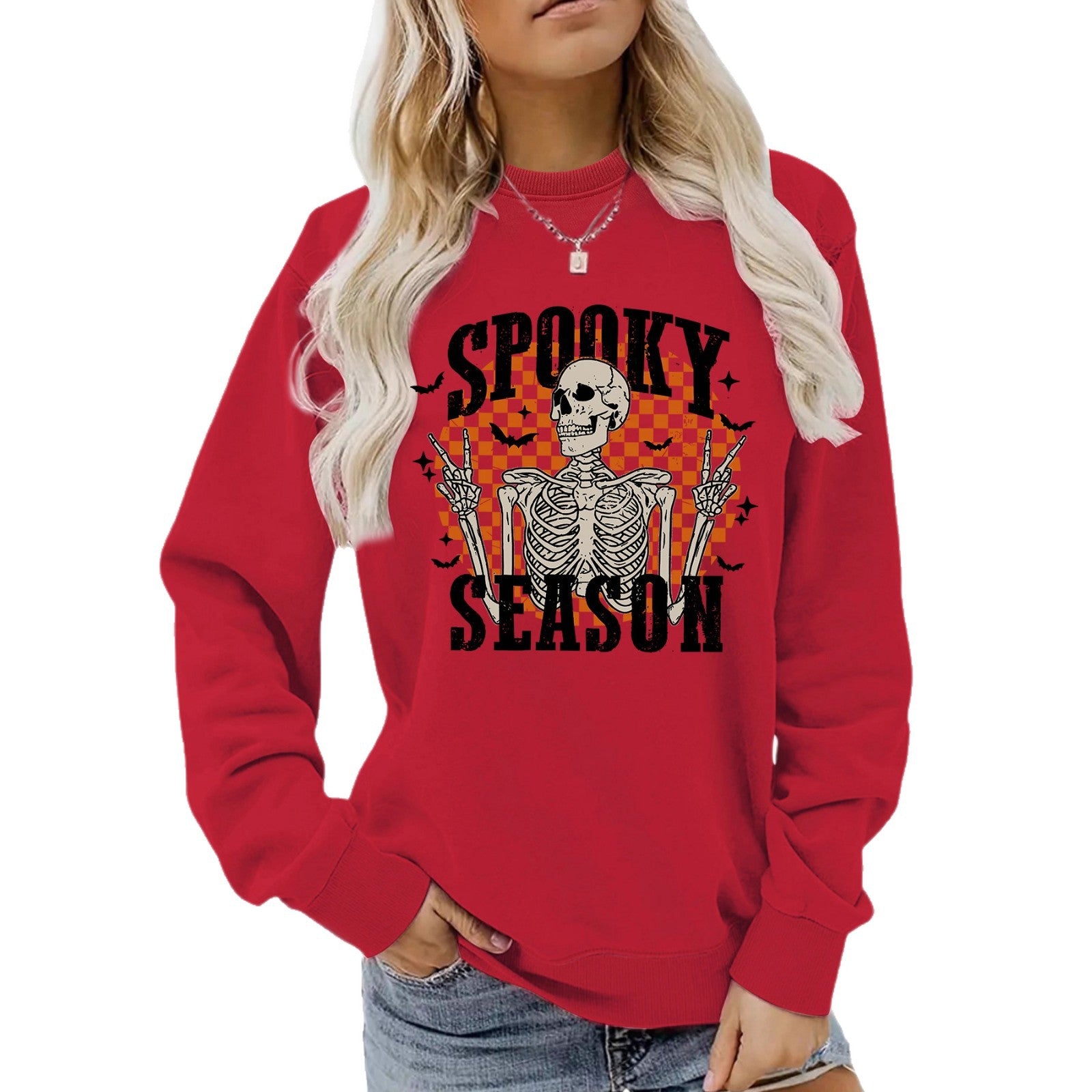 Halloween printed loose hoodie